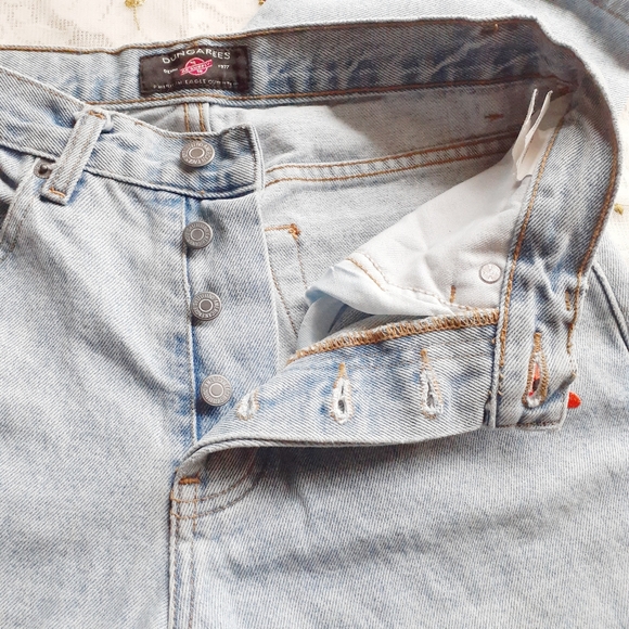 VTG AE Supply Co Dungarees Button Fly Jeans 2 Reg - Picture 7 of 8